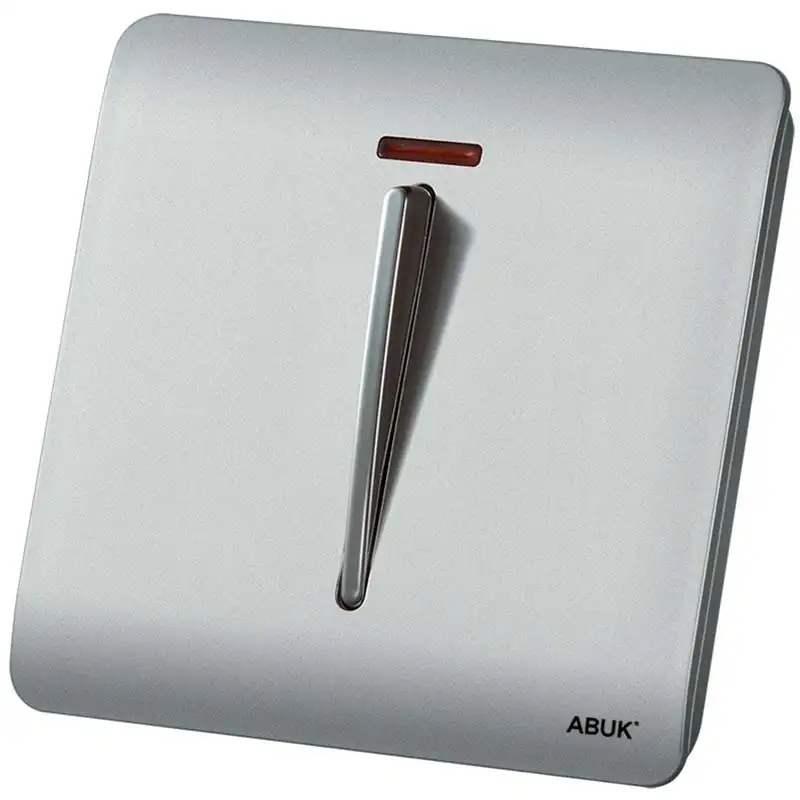 ABUK european modern 20A 1 gang hotel touch control mini light led wall switch with night light