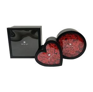 Boîte à fleurs de luxe avec fenêtre, forme carrée, ronde ou en cœur, pour fleurs préservées, emballage cadeau pour mariage, demande en mariage, ou bijoux - Product Image 6