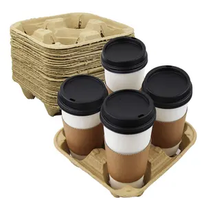 Bán Buôn Giấy Cup Holder Tray/Giấy Bột Giấy Cup Carrier/Cà Phê Giấy Cup Chủ