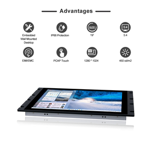 19-inch tất cả-trong-một máy tính cảm ứng với cảm ứng điện dung điều khiển công nghiệp LCD hiển thị Rackmount Màn hình công nghiệp - Product Image 3