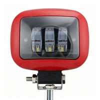 4.7 Inch 30W Rectangle LED Work Light IP68 Waterproof 12-48V 2160 Lumens 6000K Black/Red Front Frame Auxiliary Lamp for Offroad