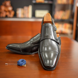 รองเท้าหนังลำลองผู้ชายไซส์ใหญ่แบบสามรูร้อยเชือก หนังแท้ รองเท้าธุรกิจสไตล์อังกฤษ รองเท้าแบบมีสายรัดข้อเท้าสำหรับผู้ชาย - Product Image 5