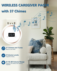 Người chăm sóc máy nhắn tin không dây nút gọi thông minh y tá gọi cảnh báo rung cho người già/bệnh nhân/vô hiệu hóa ở nhà 1 người nhận cổ tay - Product Image 3