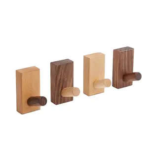 High Quality Wooden Wall Hooks For Hanging Hats Wooden Coat Hooks Wall Mounted Wood Wall Hook