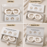 Masque de sommeil 3D de luxe 100 % soie de mûrier, bloquant la lumière à 100 %, sans pression, avec logo personnalisé, masque oculaire occultant pour dormir