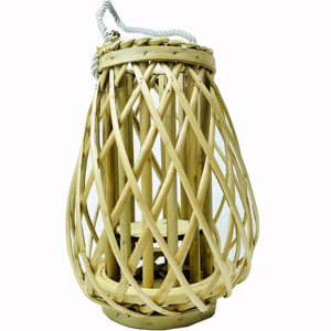 Wholesale Prices New Shaped Brown Wooden Latern Basket Home Decoration With Bamboo for home decor