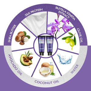 Shampooing et après-<span class=keywords><strong>shampoing</strong></span> violet tonifiant en laiton sans sulfate de marque privée pour cheveux blonds décolorés, argentés et bruns - Product Image 5