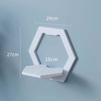 Étagères flottantes hexagonales en PVC, décoration intérieure, étagère de rangement ronde, étagère décorative carrée, étagère murale