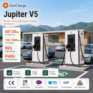 Cargador de Vehículos Eléctricos Starcharge Jupiter V5 60kW GBT 200A con Enfriamiento por Aire Forzado, IP55, 96% de Eficiencia Pico, para Estacionamiento en Lugares de Trabajo - Product Image 1