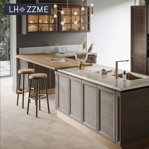 עיצוב חופשי, סט מלא של ארונות מטבח מעץ אלון לכל הבית, ארון אחסון למזווה עם כיור, מוכן להרכבה - Product Image 3