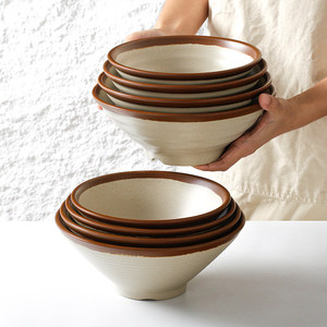 Tazones de Melamina A5, Tazones Retro Comerciales para Ramen, Arroz, Sopa de Fideos, Tazones Grandes para Fideos Instantáneos, Uso en Restaurantes - Product Image 1