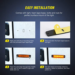 Lumière de Contour Modifiée pour Camion <span class=keywords><strong>Remorque</strong></span> à 6 LED de 3,7 Pouces, Lumière d'Avertissement, Lumière de <span class=keywords><strong>Remorque</strong></span> de Bateau, Lumière de <span class=keywords><strong>Remorque</strong></span> de Bus, Luminaire à Haute Luminosité - Product Image 4