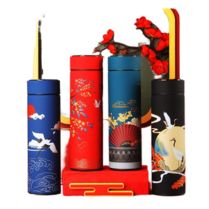 Pantalla de temperatura LED de agua inteligente de 17Oz y 500ml, tapas grandes portátiles con logotipo personalizado para acampar, incluye termos de bebida con Control Digital - Product Image 1