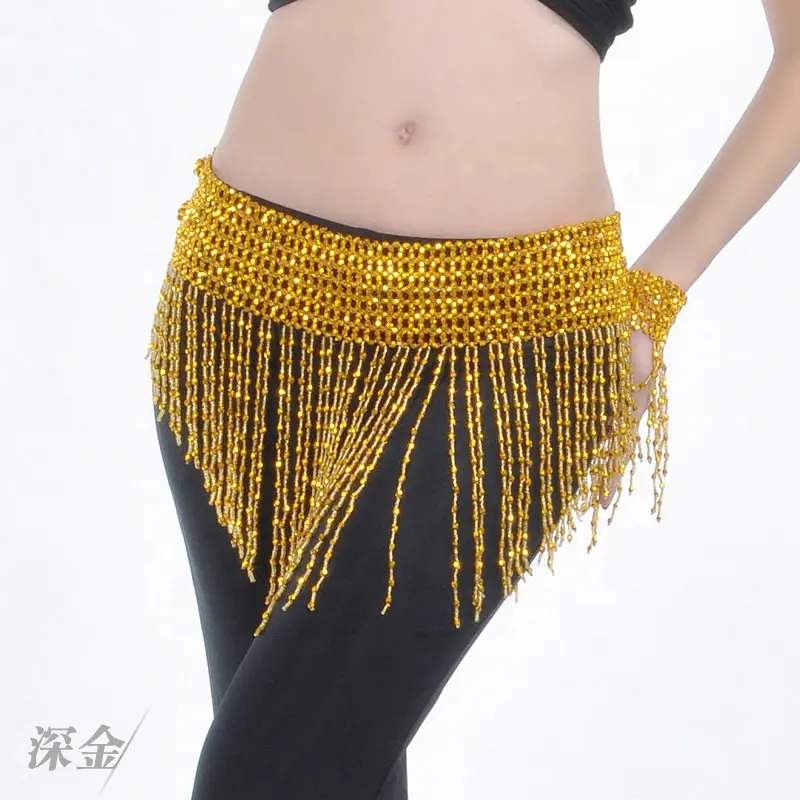 Bestdance Belly Dance Beads Coins Bells Hip Scarf Belt Available 3 Colors OEM