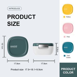 Bol à salade rond en plastique portable 1500 ml 50 oz, récipient alimentaire compatible micro-ondes, boîte à lunch pour adulte, préparation de repas à la salle de sport, régime riche en protéines - Product Image 2