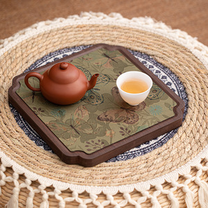 Walnut <b>Tea</b> Tray Irregular Shape Heat Resistant Dry Brewing Kung Fu <b>Tea</b> <b>Set</b> Teapot Holder Afternoon <b>Tea</b> Gift - Product Image 2