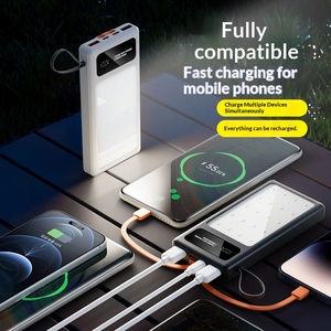 Lampe de camping LED en plastique transfrontalière à charge rapide 22,5W 20000mAh, batterie externe portable avec câble intégré pour usage extérieur - Product Image 1