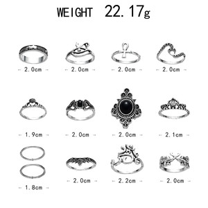 [Gorgeousxx] Anillo Retro Antiguo de Plata con <span class=keywords><strong>Ojo</strong></span> de Hóno y Cruz de Flores <span class=keywords><strong>para</strong></span> Mujer, Conjunto de Anillos, Joyería - Product Image 3