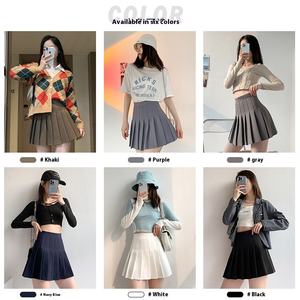 Women's Spring Summer JK White A-Line Pleated <strong>Skirt</strong> New Korean-Style High Waist Short <strong>Skirt</strong> Casual Plus Size Plaid <strong>Skirt</strong> Autumn - Product Image 4