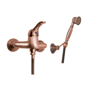 Miscelatore doccia esterno classico in bronzo, rubinetti termostatici, set rubinetteria doccia bagno in rame lucido, getto a pioggia delicato per appartamenti - Product Image 1