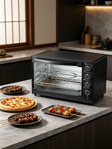 <span class=keywords><strong>Four</strong></span> électrique à convection <span class=keywords><strong>mini</strong></span> noir en acier inoxydable 50L/70L, puissance 2000W, pour usage domestique et hôtelier, avec fonctions de cuisson et de grillage - Product Image 2