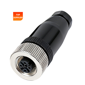 Connecteur en laiton BEXKOM M12S(Fe-S) 2 8 broches plaquées or, mâle, verrouillable par vis, blindé EMC, IP67, anti-vibration, anti-corrosion - Product Image 1
