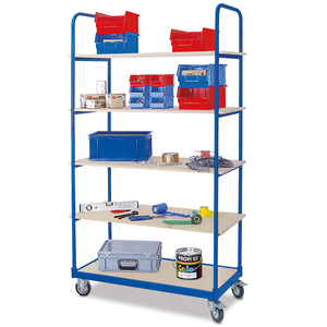 Estantes de MDF con marco de acero para almacén, carrito de estante estrecho de 5 niveles para recoger pedidos - Product Image 3
