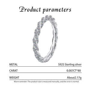 Factory Wholesale S925 Sterling <b>Silver</b> Bohemian Style Rhodium Plated Cluster <b>Ring</b> with D VVS1 Moissanite for Women <b>Stacked</b> <b>Rings</b> - Product Image 3
