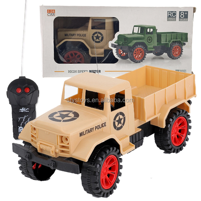 Factory Wholesale Two Way Remote Control Military Truck Model Low Price 2 Channel RC Off-road Car Toy for Boys
