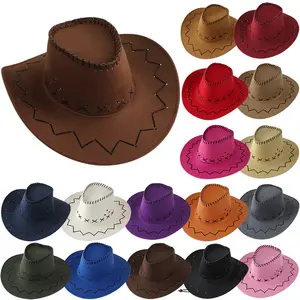 Atacado American Prairie Top Hat Homem Mulheres Festa Praia Equitação Personalizado Impresso Aba Larga West Cowboy Hat