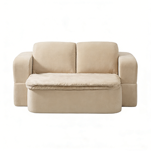 Sofá Cama Vintage de Dos Plazas, Compacto y Plegable, Nuevo Modelo para Apartamentos Pequeños, Sala de Estar o Dormitorio, Sofá Modular de Esponja de Doble Uso - Product Image 4