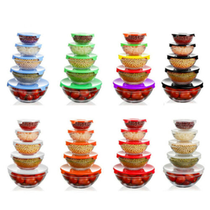 Ensemble de bols <span class=keywords><strong>en</strong></span> <span class=keywords><strong>verre</strong></span> résistant à la chaleur avec couvercle <span class=keywords><strong>en</strong></span> PP, taille personnalisée, lavable, pour riz, salade de fruits et autres aliments - Product Image 6
