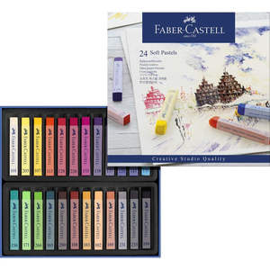 FABER CASTELL-ÉTUI SOUPLE EN CRÈTE DE 24 PASTELS DE COULEUR - Product Image 1