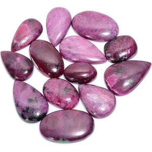 Piedras preciosas de rubí natural, 50 quilates, formas mixtas ovaladas pulidas para hacer joyas, gemas sueltas, suministros para manualidades DIY - Product Image 1