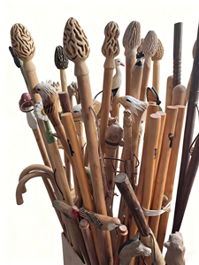 Bâton <span class=keywords><strong>de</strong></span> <span class=keywords><strong>marche</strong></span> en <span class=keywords><strong>bois</strong></span> avec poignée en forme d'animal pour la randonnée et le camping - Product Image 6
