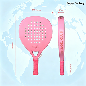 Raquette de padel en fibre de verre personnalisée OEM ODM avec noyau en mousse élastique, forme hybride, finition brillante pour hommes et femmes, contrôle maximal. - Product Image 2