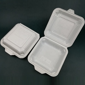 Wholesale 1compartment Dispos Hinged Food Clamshell Plastic Divided Lunch Box Togo 8x8 Take out Container Food Box