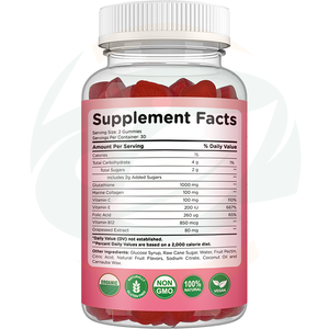 Gummies OEM L-Glutathion, Collagène Marin et Vitamines – Complément Éclaircissant <span class=keywords><strong>pour</strong></span> <span class=keywords><strong>la</strong></span> <span class=keywords><strong>Peau</strong></span> – Gélules de Collagène et L-Glutathion - Product Image 2