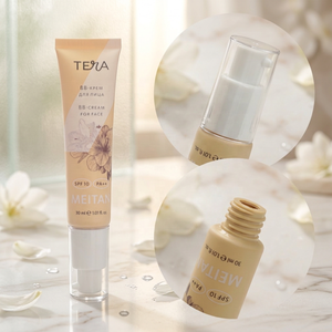 Tube souple cosmétique personnalisé en plastique de 30 ml avec bouchon pompe pour crème BB, crème CC, fond de teint, lotion – Emballage vide - Product Image 1