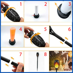 Lampada Solare Retrò a 12 LED <span class=keywords><strong>con</strong></span> Effetto Fiamma, Luce Decorativa <span class=keywords><strong>da</strong></span> Giardino <span class=keywords><strong>con</strong></span> <span class=keywords><strong>Sensore</strong></span> <span class=keywords><strong>di</strong></span> <span class=keywords><strong>Movimento</strong></span> - Product Image 3