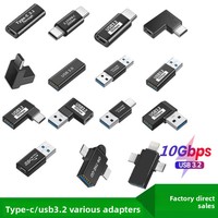 USB 3.2 Gen 2 Hochgeschwindigkeitsadapter Typ-C Stecker/Buchse USB-A L-förmiger Winkeladapter OTG-Funktion für USB-Sticks Laptops Modell