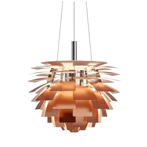 Modern Nordic Indoor Luxury Hanging Light LED Aluminum Brass Artichoke Pendant Lamp for Living Room