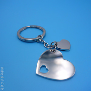 Llavero Metálico en Forma de Corazón, Aleación de Níquel Brillante de 35 mm, Regalo Empresarial - Product Image 1