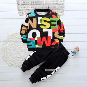 Conjuntos de Ropa para Niños, Ropa Infantil Otoño 2020, Trajes Deportivos de Manga Larga con Estampado de Letras, Conjunto de 2 Piezas para Niño - Product Image 1