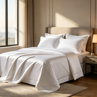 Parure de lit de luxe 4 pièces en coton égyptien tissé 400 fils/cm², kit de mariage quatre pièces, teinture unie, durable, écologique, respirante