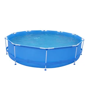 蓝色地上游泳池，带过滤泵不锈钢游泳池360厘米x 76厘米塑料金属框架游泳池