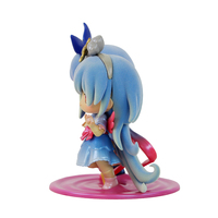 Figurine de fille aux cheveux bleus en PVC, jouet d'art de collection, décoration fantaisie unisexe, cadeau en stock, fabrication OEM personnalisée, vente en gros, YBX Bear064