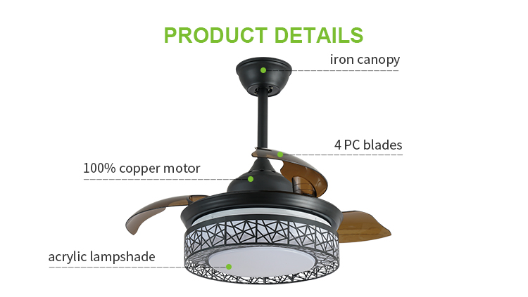Breezelux retractable ceiling fan with light