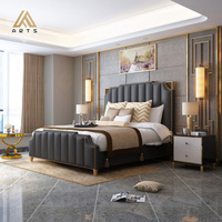 Grande Vente d'Usine : Cadre de Lit Scandinave Simple de Luxe Rembourré pour Chambre à Coucher, Meuble Hôtelier, Appartement, Villa, Lit King Size ou Queen Size