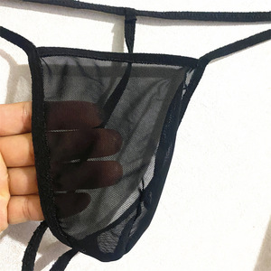 Men's Mesh <b>Thong</b> Underwear Black Ultra Low Rise Breathable Transparent Sexy Pants <b>Seamless</b> Briefs - Product Image 3